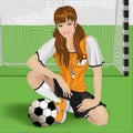Football girl sitting