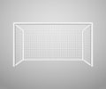 Football goal isolated on a gray background. Realistic football soccer goal. Sports equipment. Vector illustration