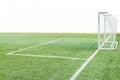 Football goal line with field artificial grass Royalty Free Stock Photo