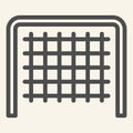 Football Goal line icon. Soccer gate outline style pictogram on beige background. Goal Post for mobile concept and web Royalty Free Stock Photo