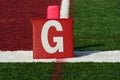 Football goal line yard marker Royalty Free Stock Photo