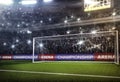 Football goal with people on background 3d rendering