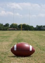 Football with the Goal Posts Beyond Royalty Free Stock Photo