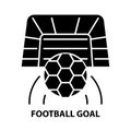 football goal symbol icon, black vector sign with editable strokes, concept illustration Royalty Free Stock Photo