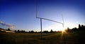 Football Goalposts Goal Posts at Sunset Sky and Bleachers Summer