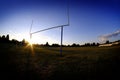 Football Goalposts Goal Posts at Sunset Sky and Bleachers