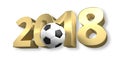 Football 2018 golden 3D render ball design