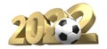 Football 2022 golden 3D render football design