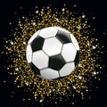 Football Golden Particles Confetti Black Background