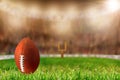 Football on Grass Ready For Field Goal or Kick Off Royalty Free Stock Photo