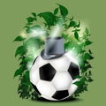 Football and green background