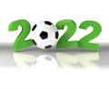 Football 2022 Green Design on White Background