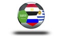 Football group A : Russia, Saudi Arabia, Uruguay, Egypt