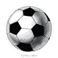 Football hand draw vinatge style black and white clip art isolated on white background