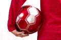 With a football in a hand Ã¢â¬Â¦ Royalty Free Stock Photo