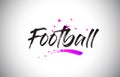 Football Handwritten Word Font with Vibrant Violet Purple Stars and Confetti Vector