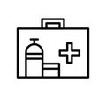 Football healthcare box icon. medical team support. simple illustration outline style sport symbol.