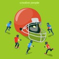 Football helm protection hat flat 3d isometric vector