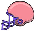 Football helmet icon in color drawing