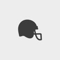 Football helmet icon in a flat design in black color. Vector illustration eps10 Royalty Free Stock Photo