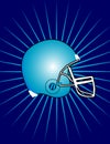 Football helmet with starburst background...vector