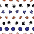 Football Horizontal Stripe Vector Seamless Pattern