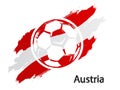 Football icon Austria flag grunge style vector illustration isolated on white Royalty Free Stock Photo