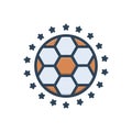 Color illustration icon for Football, goal and competition