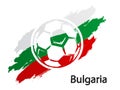 Football icon Bulgaria flag grunge style vector illustration isolated on white