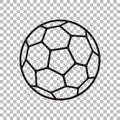 Football icon in flat style. Vector Soccer ball on transparent background . Sport object for you design projects Royalty Free Stock Photo