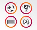 Football icons. Soccer ball sport. Royalty Free Stock Photo