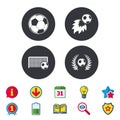 Football icons. Soccer ball sport. Royalty Free Stock Photo