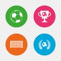 Football icons. Soccer ball sport. Royalty Free Stock Photo