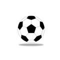 Football isolated on white background, Soccer ball icon. Flat vector illustration in black on white Royalty Free Stock Photo