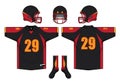 Football jersey uniform template set kit