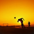 Football at Jumeira beach in Dubai Royalty Free Stock Photo