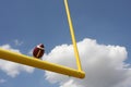 Football kicked through the Goal Posts Royalty Free Stock Photo