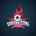 Football league logo, labels, emblems and design elements for sport team 2016. Royalty Free Stock Photo