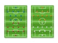 Football lineup formation and tactics on field, vector