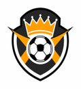 football logo with ball element, soccer, elegant soccer logo Royalty Free Stock Photo