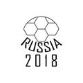 football logo Russia icon. Element of soccer world cup 2018 for mobile concept and web apps. Thin line football logo Russia icon c