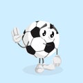 Football Mascot and background goobye pose Royalty Free Stock Photo