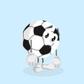 Football Mascot and background sad pose Royalty Free Stock Photo