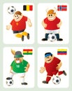 Football mascots BEL NOR BOL VEN