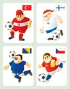 Football mascots TUR FIN BIH CZE