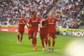 The football match of Bundesliga 1.FC Koeln vs VfB Stuttgart at Rhein-Energie-Stadion Royalty Free Stock Photo