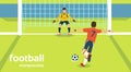 Football Match Goalkeeper Protecting Gates Player Kick Ball