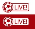 Football match LIVE broadcast icon vector illustration