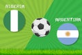 Football match Nigeria vs Argentina. Sport background