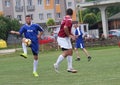 Football match of old boys against U19 in local club